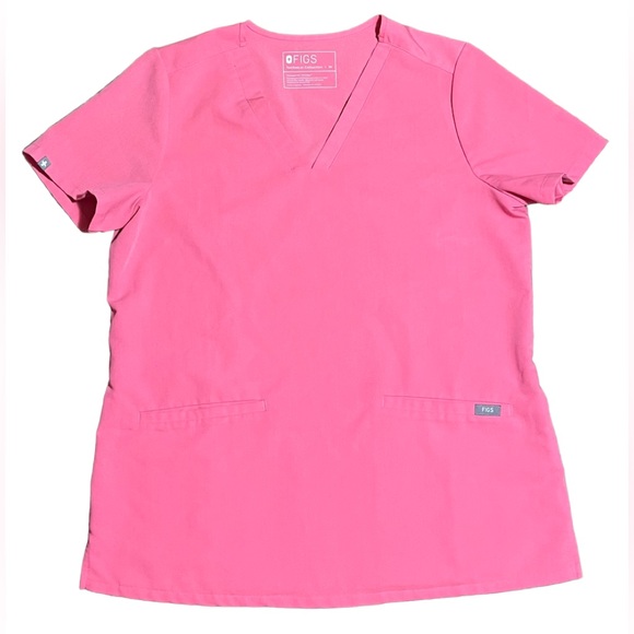 💗 FIGS Casma Three-Pocket Scrub Top Medium Limited Edition color-Neon Pink EUC - Picture 3 of 15